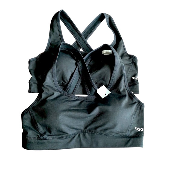 DSG Black Sports Bra Bundle with Cross-Back Design Size Small - Picture 1 of 5